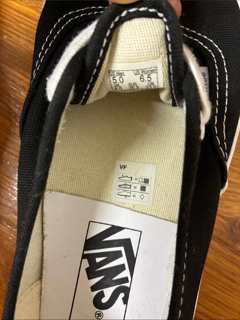Vans Black Canvas Low-Top Sneakers with White Accents - Picture 4 of 4